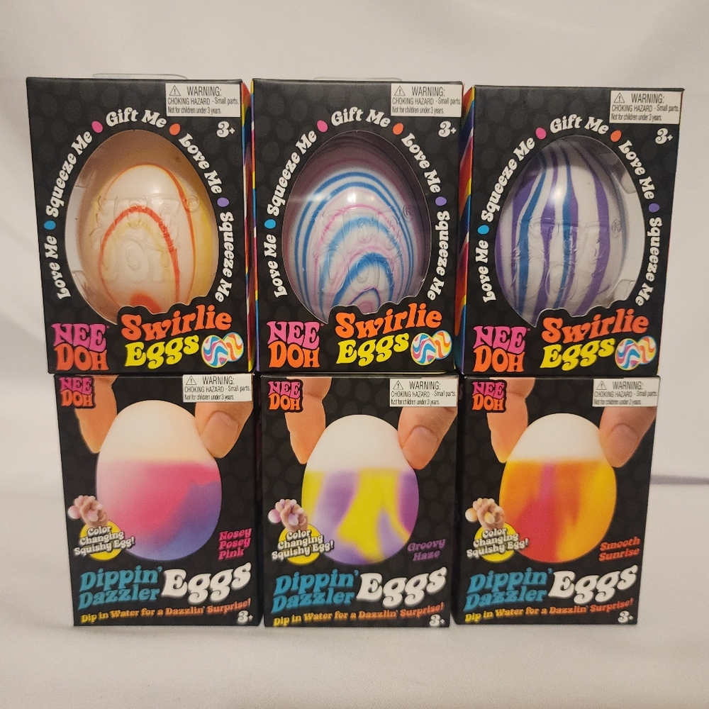 Nee Doh Swirlie and Dippin' Dazzler Eggs